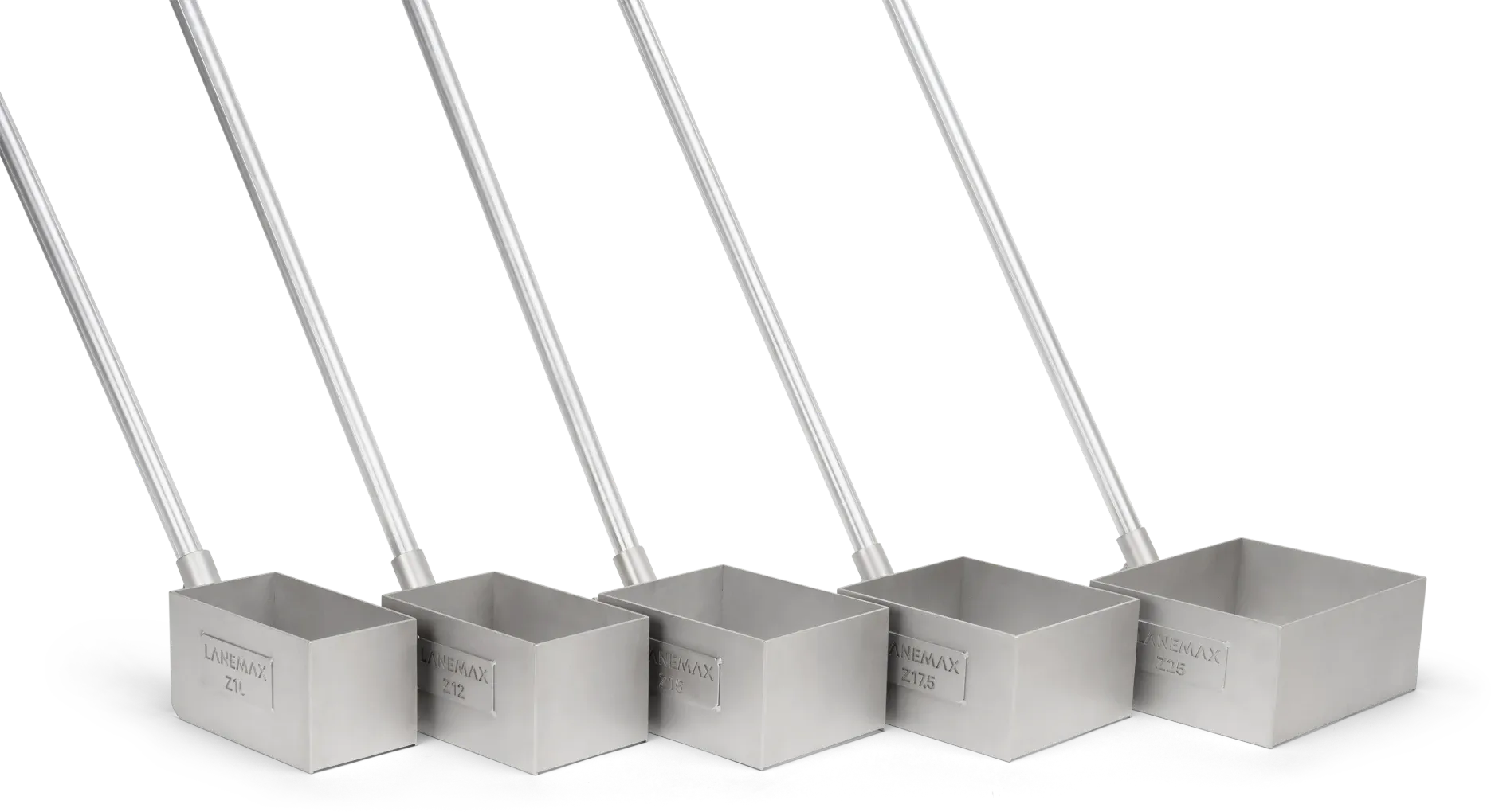 Fünf Handziehschuhe der LANEMAX Z-Serie in unterschiedlichen Breiten